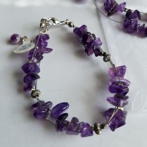 Genuine Amethyst Gemstone Handmade Bracelet NWT